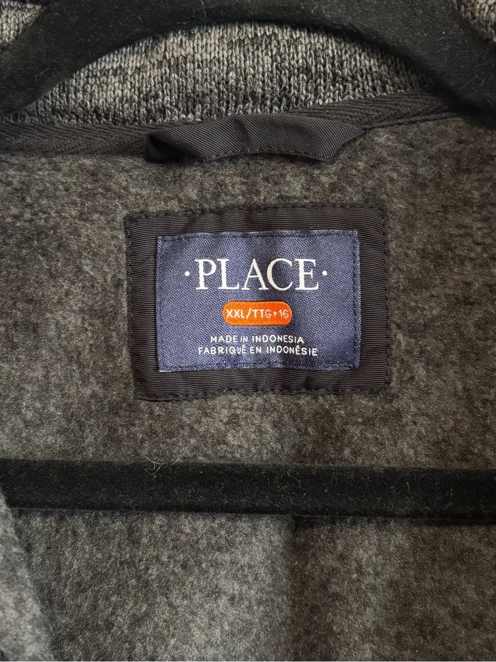 Children's Place Gray black Full-Zip Sweater Fleece Jacket Boys Size XXL
